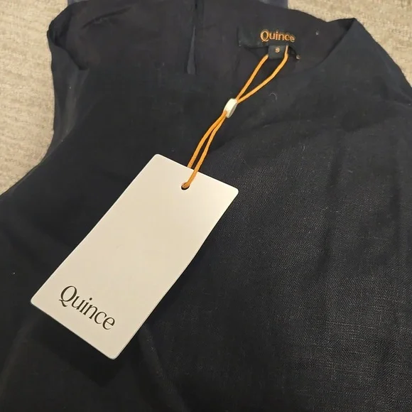 NWT Quince 100% European Linen Tank Dress-Black - Picture 6 of 8